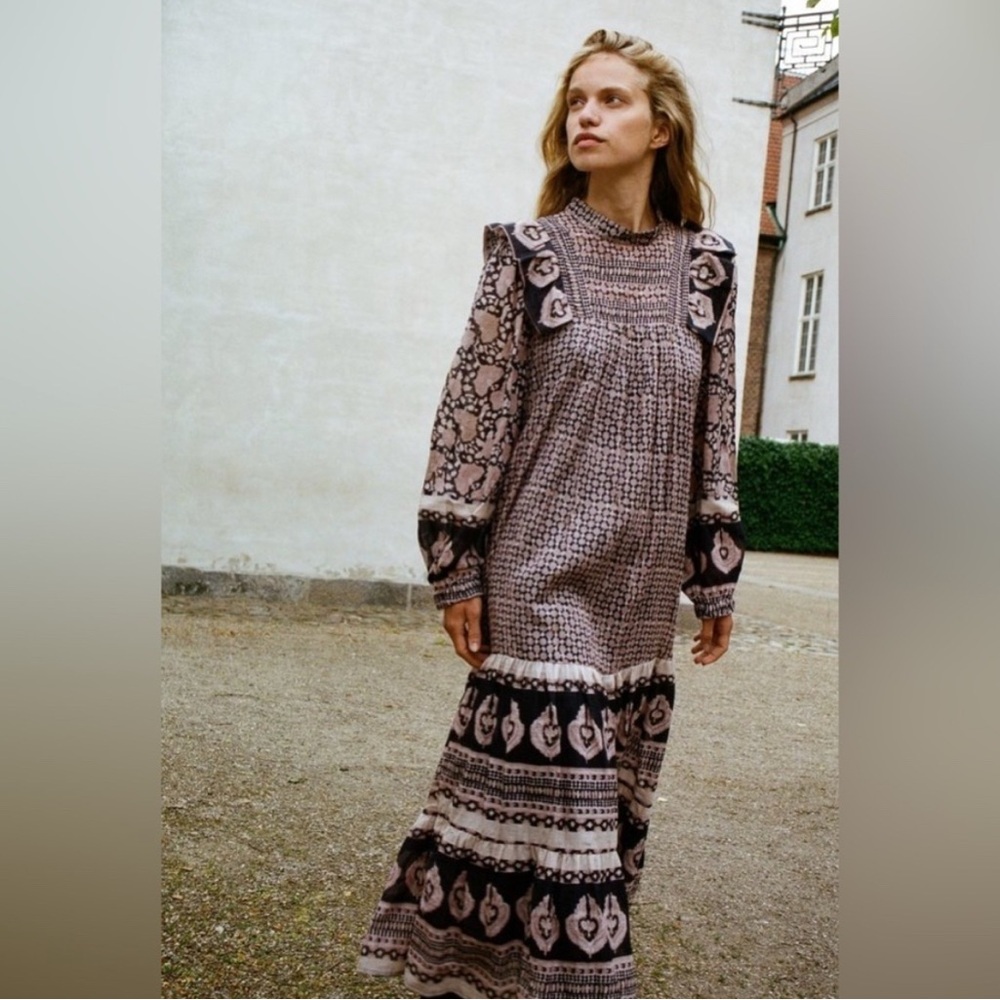 Sea New York Indian Print Cotton Maxi Dress Size M